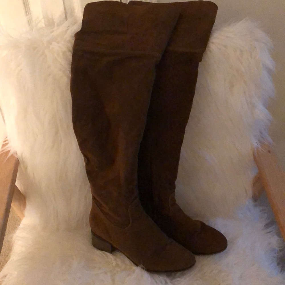 Brown over the knee boots